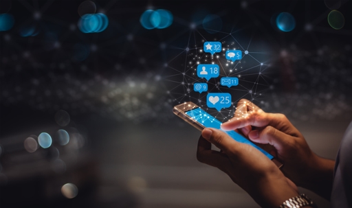 Someone on their phone getting notifications